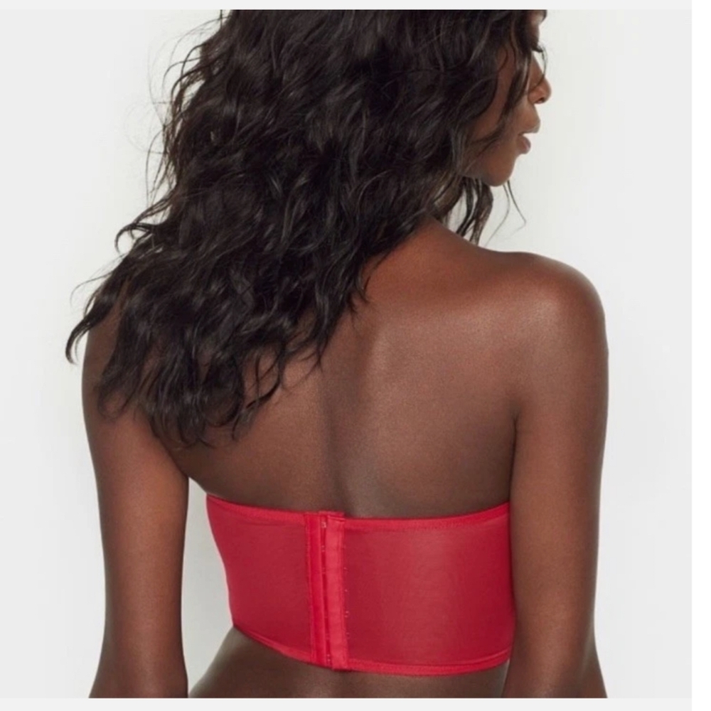NWT Victoria's Secret Dream Angels Scalloped Lace Bustier Red Women's 32DD NEW! - Picture 2 of 8